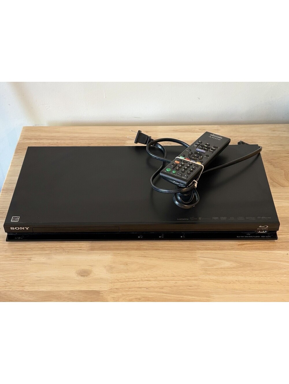 Sony BDP-S370 Blu Ray DVD Player with Remote Control - Tested